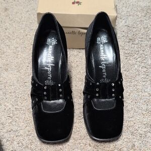 Nanette Lepore Black Studded Block Heels - Courtesan